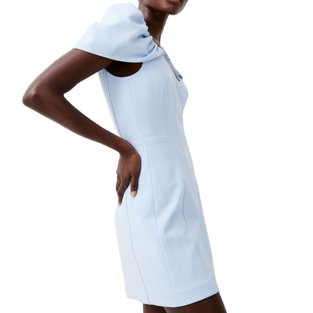 Whisper Gathered-Sleeve Mini Dress